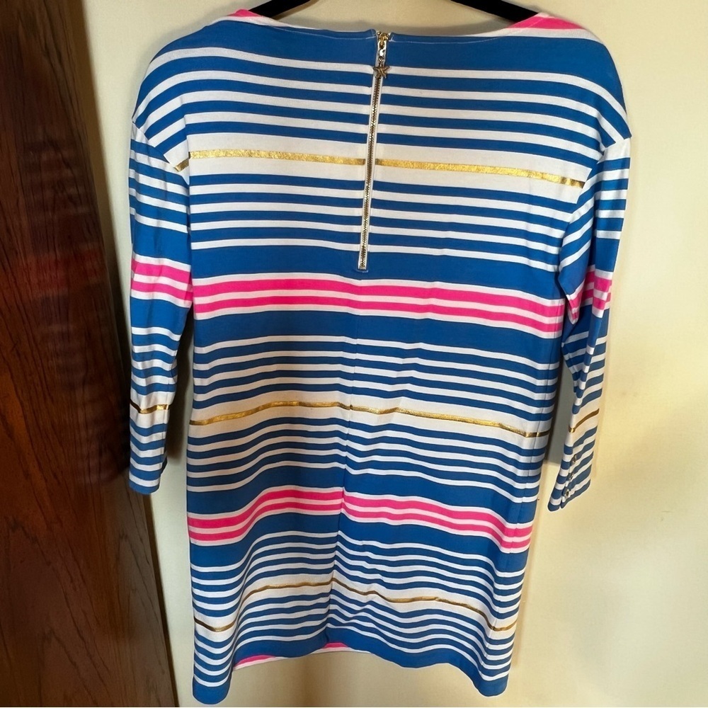 Lilly Pulitzer lena dress lapis blue tiki stripe size XS - Picture 8 of 10
